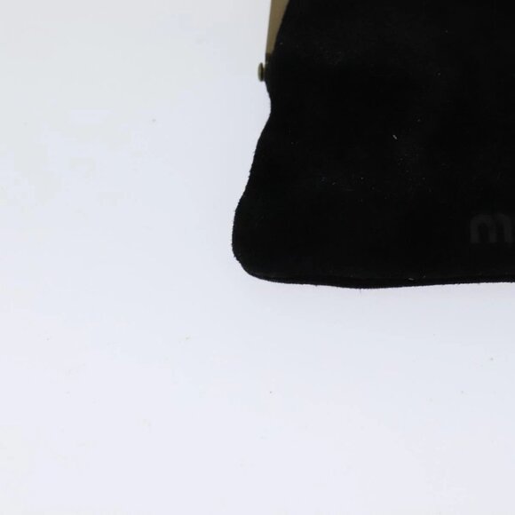 Miu Miu Shoulder Pouch Suede Black Gold Auth 120859 - Picture 5 of 16